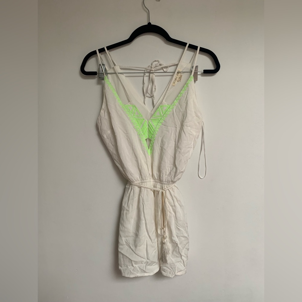 White romper with neon, worn once
